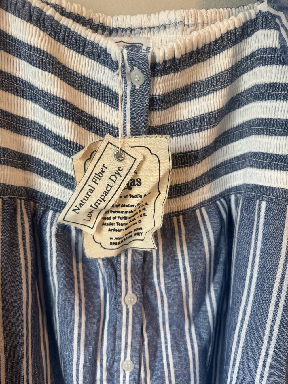 Emerson Frye x Love Tomas Blue and White Midi Dress NWT - Picture 5 of 9
